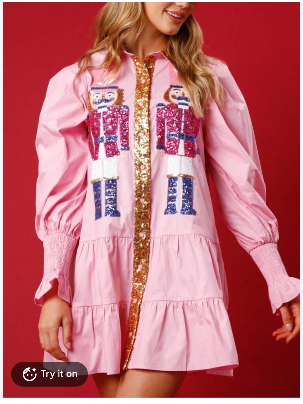 Pink Sequin Nutcracker Party Dress